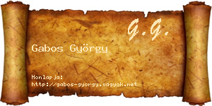 Gabos György névjegykártya